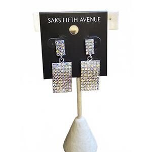 Saks Fifth Avenue Crystal Rectangle Drop Earrings